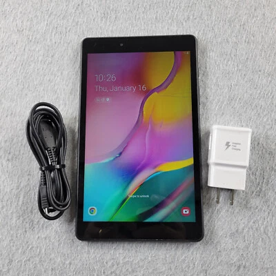 Samsung Galaxy Tab A SM-T290 Negro 8" Android 2019 WiFi Digitalizador agrietado Funciona Foto 1 de 4