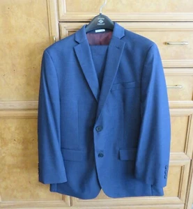 Boy's young man 2-piece Joseph Abboud suit pants jacket dark blue size 18 EUC - Picture 1 of 7