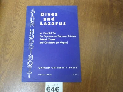 ALUN HODDINOTT Dives and Lazarus Cantata Op.39  Oxford Uni Press Orchestra Score - Image 1 of 4