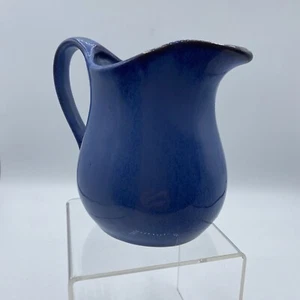 Pittsfield Potter Crema Jarra Azul Marrón Esmaltado Manijado 4,5" Firmado por Vermont - Imagen 1 de 12