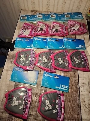 Disney Girls 10 (3 Pack) Fabric Face Mask Condition New Age: 4 and Up. 30 Total - Image 1 of 4