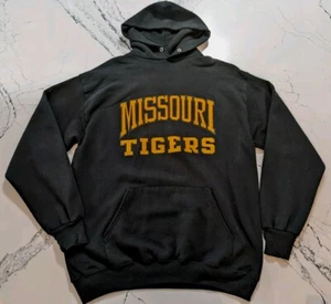 VTG 50/50 Jerzees Missouri Tigers Graphic Hooded Sweatshirt USA Made Mizzou M/L - Picture 1 of 8