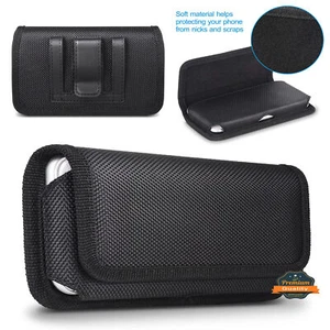 Funda universal con clip para cinturón tela lona bolsa de transporte soporte para teléfono soporte hasta 7" - Imagen 1 de 8