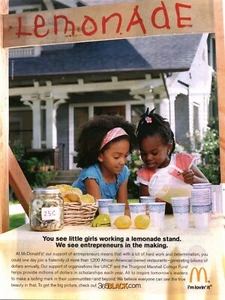 2009 PRINT AD  McDONALD'S 1200 AFRICAN-AMERICAN OWNED RESTAURANTS LEMONADE STAND - Picture 1 of 1