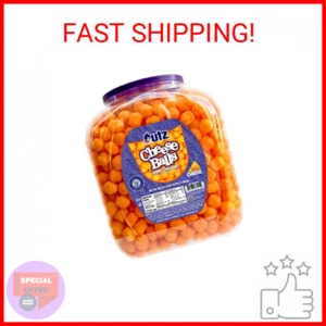 Utz Cheese Balls Barrel, Tasty Snack Baked with Real Cheddar Cheese, Delightfull - Picture 1 of 2