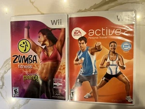 Wii Zumba Fitness and Active 2 Personal Trainer Games - Nintendo - Picture 1 of 3