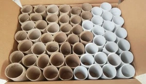 60 Empty Toilet Paper Rolls Cardboard Tubes for Crafts Seeds Project Clean Used  - Picture 1 of 4