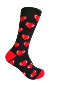 Calcetines multicolores con patrón de labios rojos/corazones/corazones de eslabón para hombre Día de San Valentín - Imagen 1 de 18