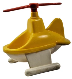 Vintage 1973 Hasbro Weebles Hubschrauber gelb-weiß mit orangem Propeller - Bild 1 von 15