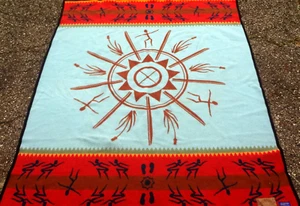 UNGEWÖHNLICH - BIBERZUSTAND 82 % WOLLE - PENDLETON SAHALIE 2-SEITIGE DECKE 59" X 72 1/2" - Bild 1 von 15
