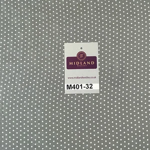 £2.99 Grey and White Small Dotted Light chiffon Printed fabric 58" M401-32 - Picture 1 of 5