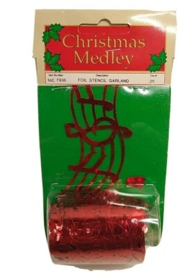 Fita ou guirlanda de música folha vermelha 25 pés nova - Imagem 1 de 4