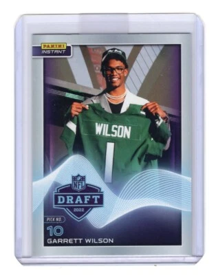 Garrett Wilson 2022 Panini Instant NFL Draft RC New York Jets ERROR Card No. 9 - Image 1 of 2