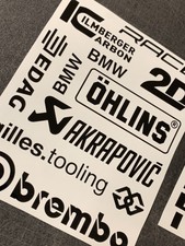 Aufkleberset 22-teilig Race-Sponsoren Farbe Schwarz für BMW S1000RR HP Race