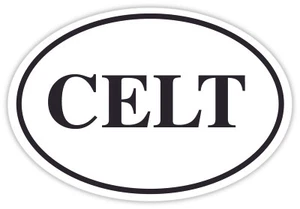 Irish White CELT Plain Car Bumper Window Oval Sticker Decal Vinyl Plain - Picture 1 of 1