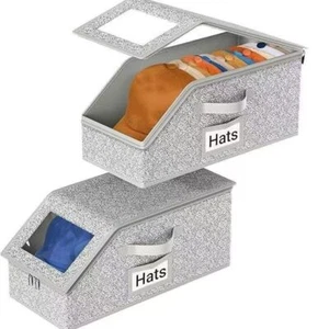 Foldable Zipper Baseball Cap Storage Box Non-woven Dustproof Storage Box - Picture 1 of 12