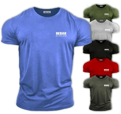 Men's short sleeved T-Shirt NEW Bebak In The Gym athletic fit breathable cotton