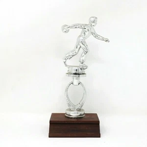 Vintage 1940er Herren Bowling Trophäe Splitter Metall Topper 8,8" T x 3,5" L x 3,2" B - Bild 1 von 8