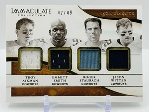2020 Immaculate Monuments Collection PATCH Aikman Smith Staubach Witten /49 🔥 - Picture 1 of 2