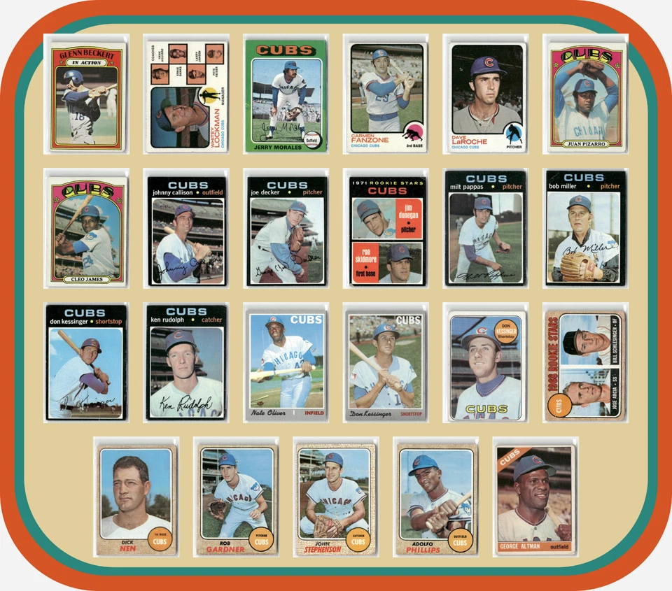 Chicago Cubs - Lote de 23 cartas Topps de colección - 1966-1972 - Kessinger, Pappas, Altman Foto 1 de 4