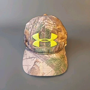 Under Armour Mens Hat Snapback Brown Neon Camo Cap Hunting Sports Casual Logo - Picture 1 of 4
