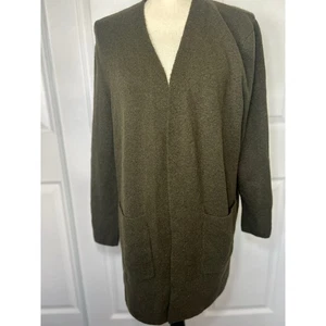 Cárdigan Suéter Madewell Kent Verde Oliva Lana Alpaca con Bolsillos Talla Pequeña - Imagen 1 de 7