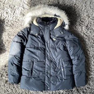 Abercrombie Kids Puffer Parka Jacket With Removable Faux Fur Size 13/14 Kids - Picture 1 of 10