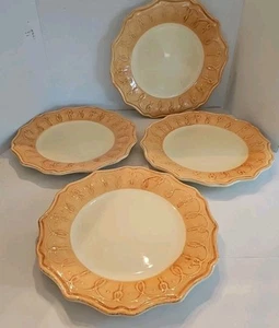 SET OF 4 Pier 1 Gemma Baroque Honey Dinner Plate Gold ITALY 11.75" Hand Painted - Picture 1 of 8