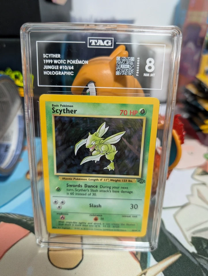Scyther 1999 Pokemon  Jungle Holo 10/64 TAG 8 - Image 1 of 1