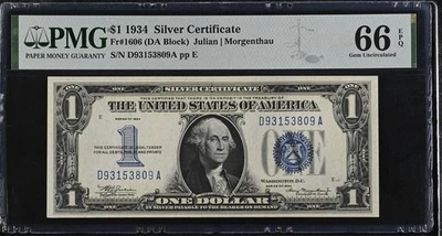 1934 $1 Silver Certificate Fr-1606 PMG66 Gem EPQ - Image 1 of 2