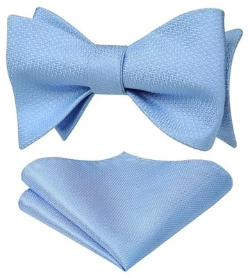 Bow Ties for Men Check Plaid Self Tie Bow Tie and One Size E-01 Light Blue - Image 1 of 4