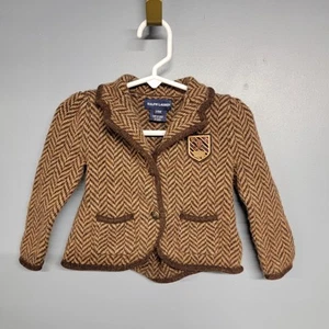 Ralph Lauren Baby Girl's Cardigan Brown Chevron Sweater baby size 24 months - Picture 1 of 11