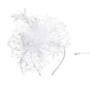 Fascinators Hüte 20S 50S Pillbox Hut Cocktail Tee Party für Damen weiß Einheitsgröße - Bild 1 von 11