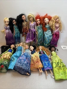 Big Lot Of 13 Disney Princess Barbie Dolls All Dressed Ariel Elsa Mulan Rapunzel - Picture 1 of 8