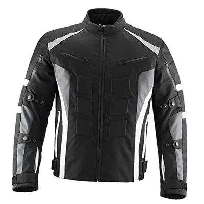  摩托车夹克带 CE 装甲男式 Enduro Touring 双运动中号白色 — 第 1/4 张图片
