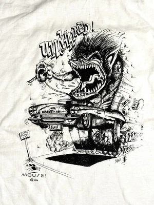 Camiseta De Colección Años 90 Stanley Mouse NOS “DESENCADENADA” Negra/Blanca Monster Corvette L Foto 1 de 4