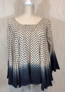 Listicle BOHO TOP SM Cuello Ancho Fuera Hombro RAYÓN Recorte de Ganchillo Prenda TEÑIDA - Imagen 1 de 12