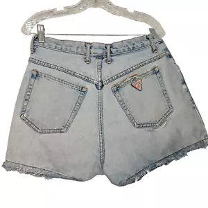 USA Vintage GUESS Y2K Festival Hi-Rise Distressed Cut Off Denim Shorts Size 31. - Bild 1 von 19