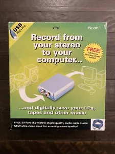Xitel Inport Audio Recording Kit Import Tapes LP's CD's to Computer New Open Box - Picture 1 of 4