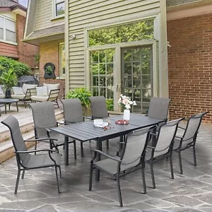 Patio Dining Sets for 8 Person Outdoor Dining Sets Home Dining Expandable Table - Picture 1 of 12