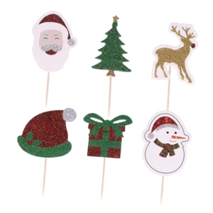Ciieeo 12Pcs Cupcake Decorating Christmas Cake Decoration Xmas Cupcake Picks ... - Picture 1 of 12