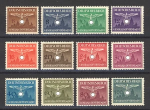 MiNr. 25-36 GG Dienstmarken - Hoheitszeichen über Burg Krakau, postfrisch ** - Picture 1 of 5