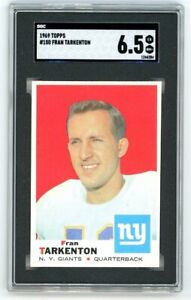 1969 Topps Football Fran Tarkenton Card SGC 6.5 EX-NM+ NY Giants NFL HOF #150