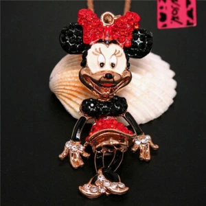 Betsey Johnson Gold Plated Enamel Crystal Mouse, Minnie & Micky Mouse - Picture 1 of 45