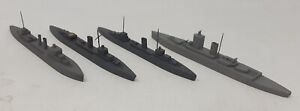 4 ww2 wooden ship recognition models Graf Spee & HMS Ajax, Achilles, Exeter