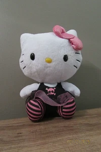 Sanrio Hello Kitty 6" Goth Skull Pink Black Tutu Emo Sparkle Head Bow TY 2013 - Picture 1 of 5