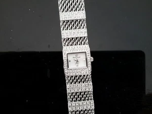 LADIES 'LE CHAT' DIAMONTIE GLITZY WATCH WITH MESH STRAP - Picture 1 of 7