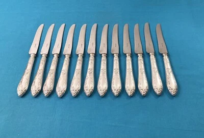 12 couteaux à entremets SFAM modèle LOUIS XVI métal argenté couvert 20,5 cm - Photo 1/4