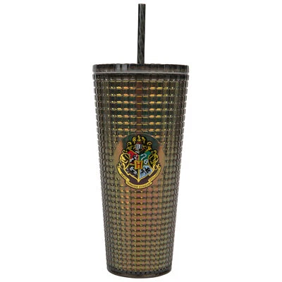 Taza de viaje Harry Potter símbolo de Hogwarts diamante con pajita multicolor Foto 1 de 2