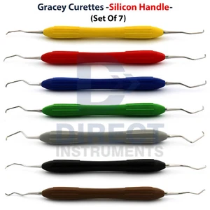 Periodontal Gracey Curettes Silicone Handle Hygienic Dental Surgical Instruments - Picture 1 of 8